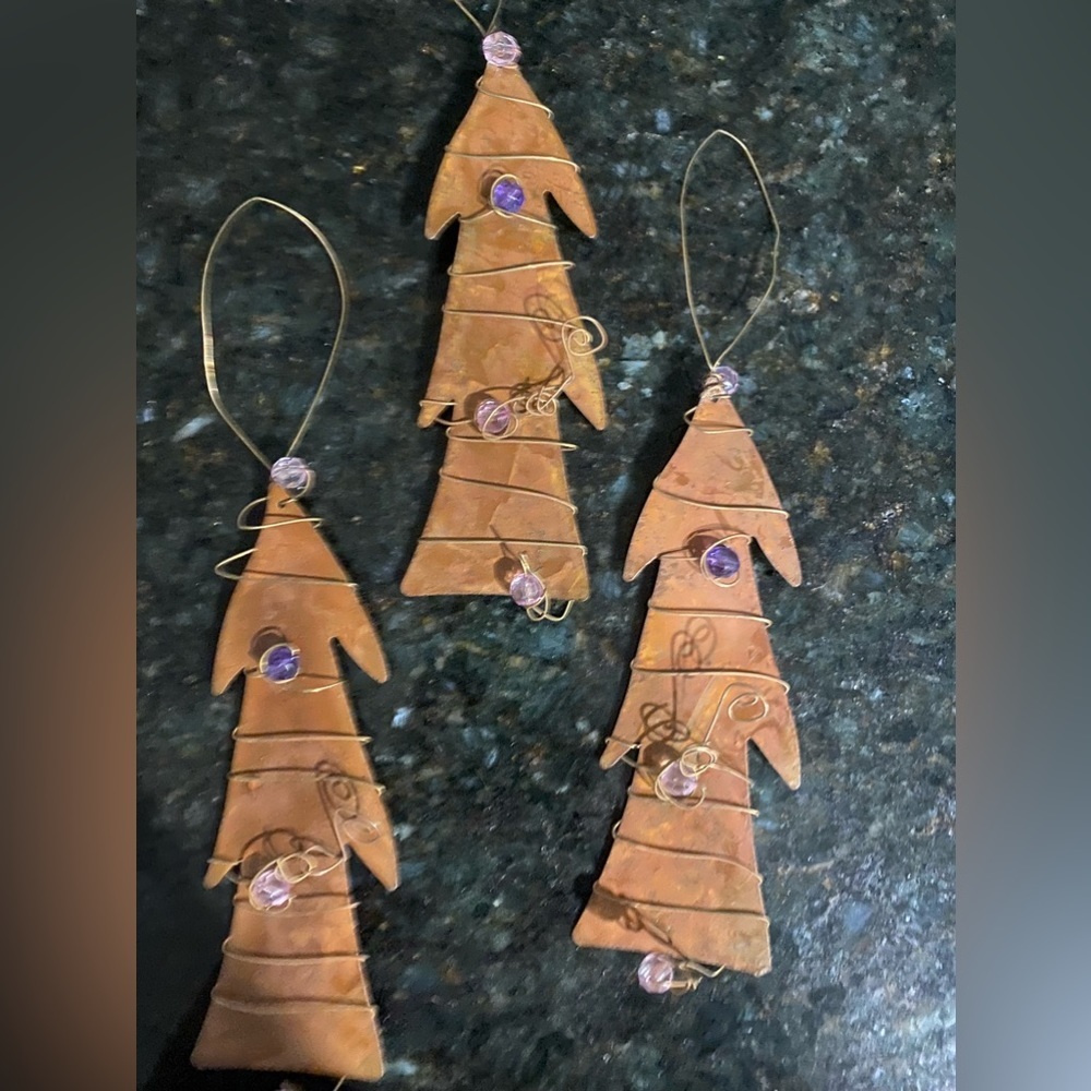 Christmas Ornaments, Rustic, Metal with jewels, medium weight - Picture 2 of 4